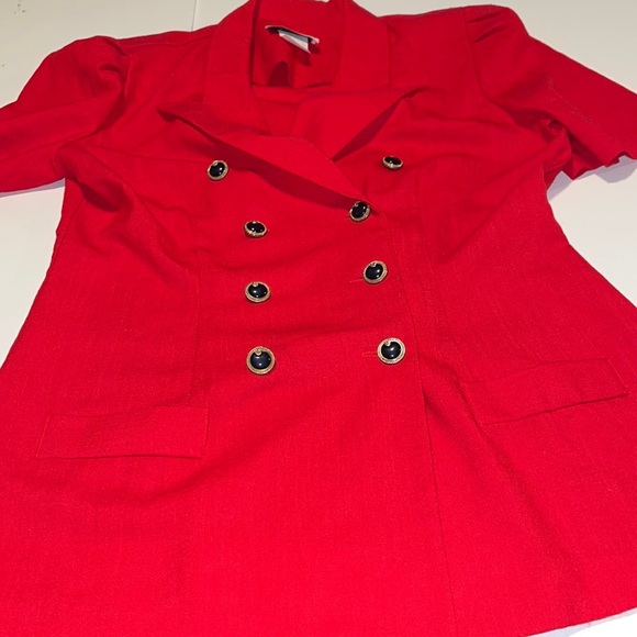 Double Breasted Red Skirt Set - Size 12 - Picture 9 of 12